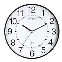UNILUX 大型无线挂钟 Maxi Wave 37.5 厘米 无线电钟 带现代表盘 自动时间调整以及夏令时冬令时转换 黑色 38 x 38 x 4,3 cm 400094564