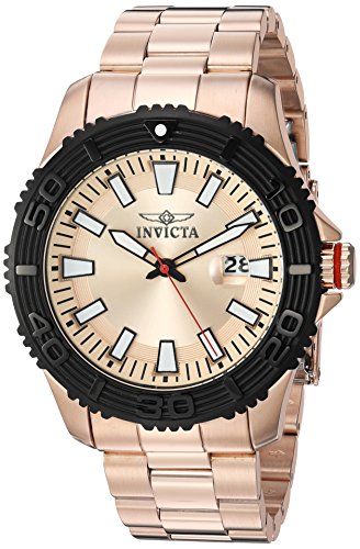 stainless steel casual watch, color:rose gold-toned (model