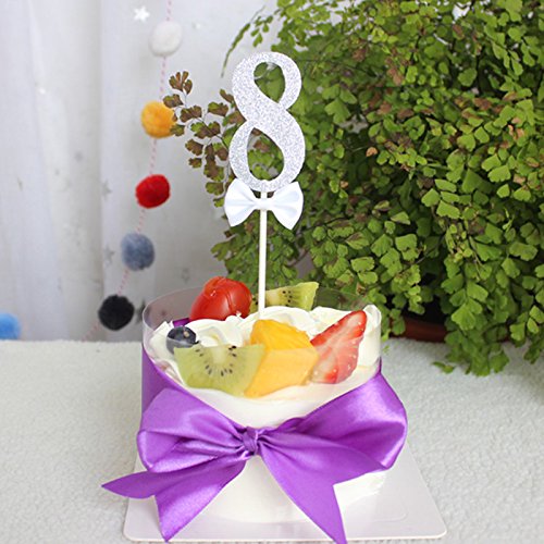 孩派 烘焙生日蛋糕装饰 蛋糕数字插牌插旗 生日派对蛋糕装饰 (数字8
