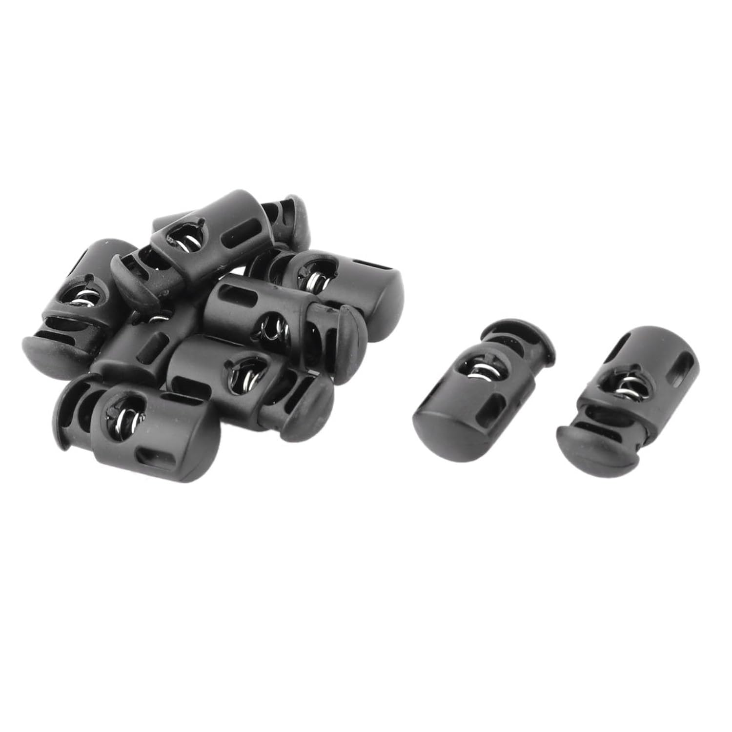 uxcell 塑料单孔弹簧服装 sliding cord 锁紧固件10pcs 黑色