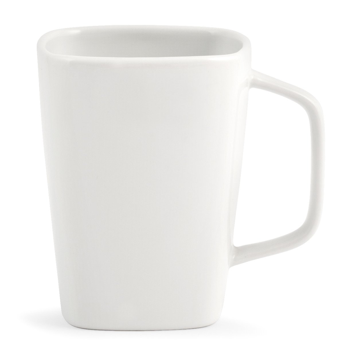 h&h 马克杯和餐具方形陶瓷,白色,340.19 克