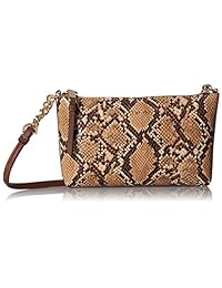 Calvin Klein Hayden Key Item 十字纹牛皮顶部拉链链斜挎包