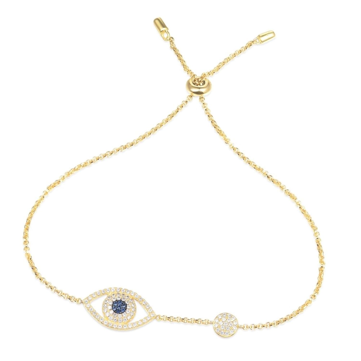 apm monaco 金黄色纯银镶晶钻幸运眼手链 ab3347oxy (摩纳哥品牌)