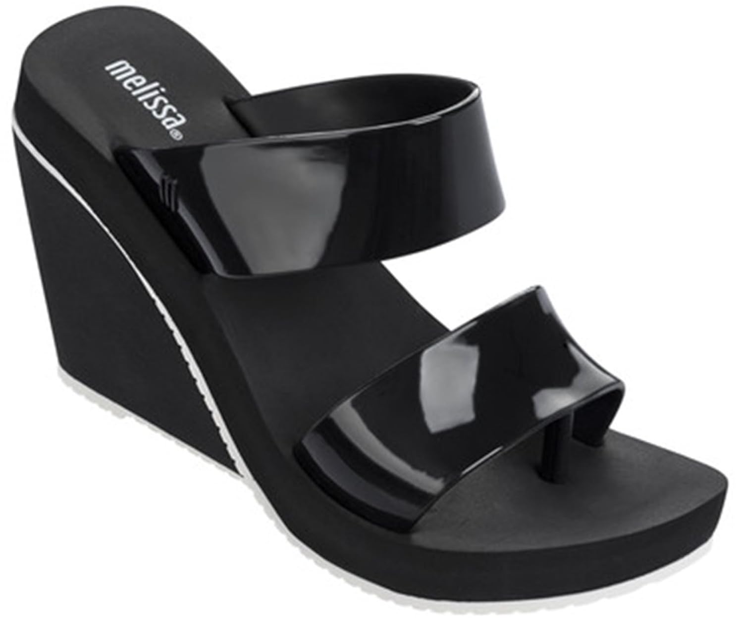 melissa 女式夏季高坡跟凉鞋 黑色 6 b(m) us