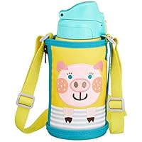 Tiger 600 毫升水瓶带直饮水杯，2 WAY 不锈钢水壶配袋 。Sahara Colobocle Pig MBR-B06G-YP Tiger