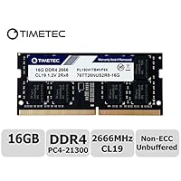 Timetec Hynix DDR4 2666MHz PC4-21300 无缓冲 Non-ECC 1.2V CL19 1Rx8 单列 260 针 SODIMM 笔记本电脑内存 RAM 模块升级76HN26NUS1R 16GB