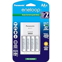 Panasonic 松下eneloop爱乐普4节充电器套装 + eneloop AA 新2100循环充电电池，4包，白