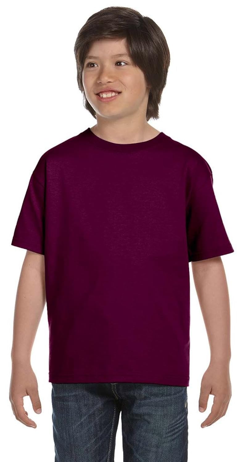 gildan activewear 50/50 ultra blend youth tee shirt, m, maroon 