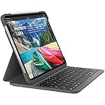 Logitech 罗技 适用于iPad Pro 11英寸SLIM FOLIO PRO背光蓝牙键盘保护套（型号：A1980，A1934，A1979，A2013，英国英式布局），黑色