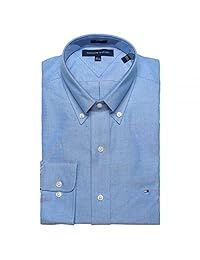 Tommy Hilfiger 男式修身衬衫长袖宽布带旗帜徽标