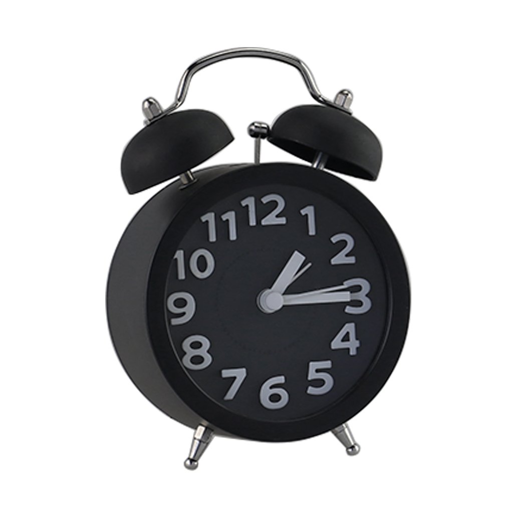 静音 无滴答 复古 经典款 床边 双铃 闹钟 带背光电池供电 - 大闹 