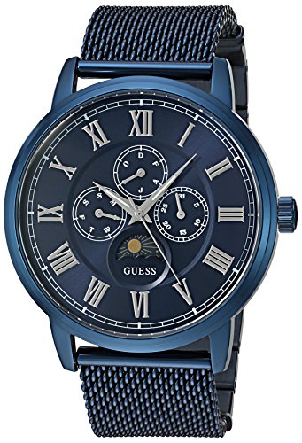商品guess mens u0871g3 dressy stainless steel watch with multi