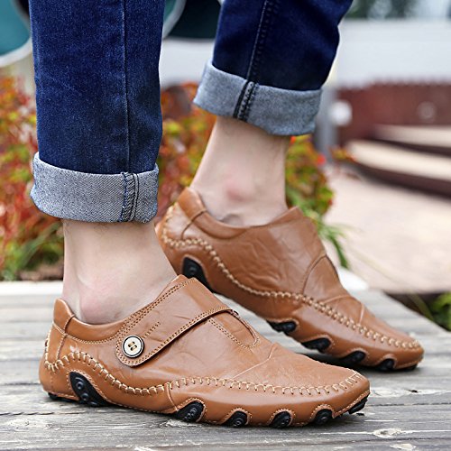 jiangtian 绛天 时髦八爪鱼豆豆鞋吸盘 男鞋真皮英伦商务休闲皮鞋魔术