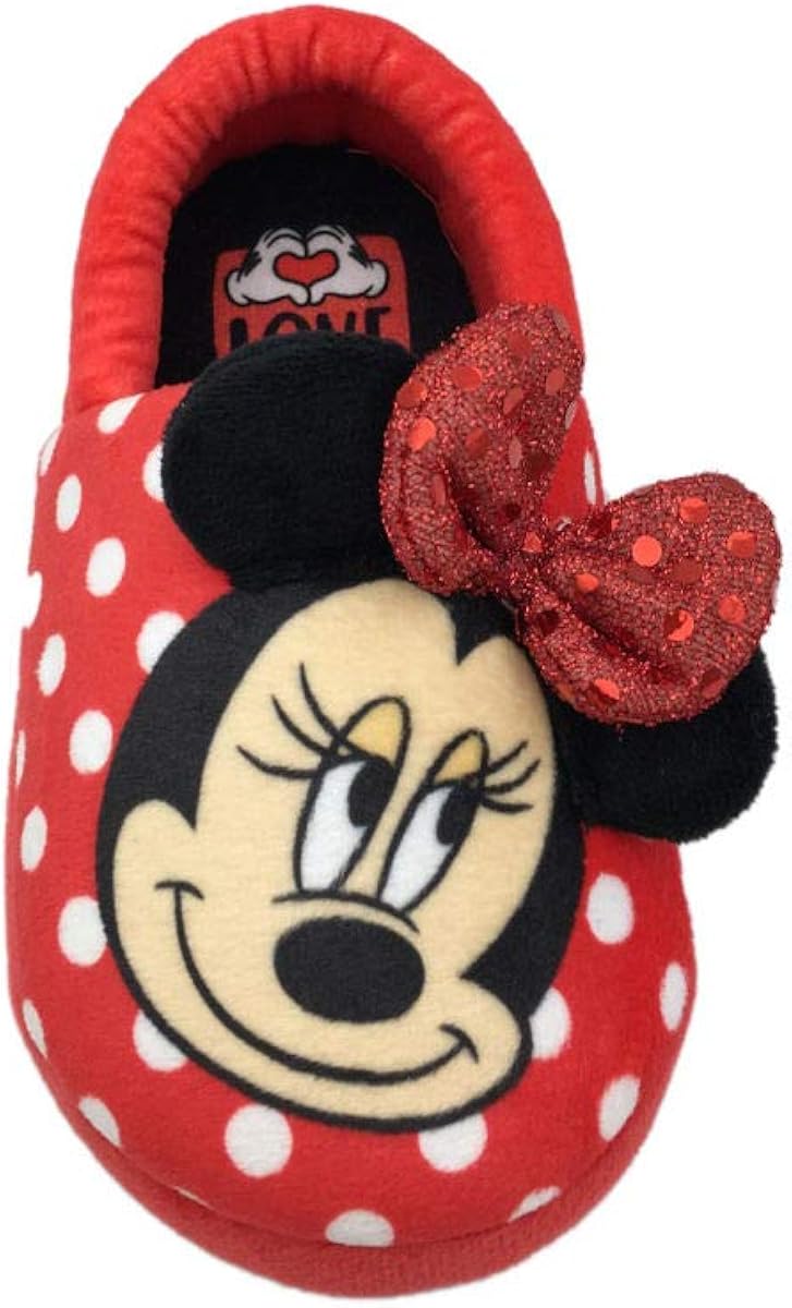 disney 迪士尼女童米妮毛绒拖鞋