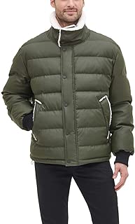 DKNY 男式仿皮羊羔绒领超软羽绒服