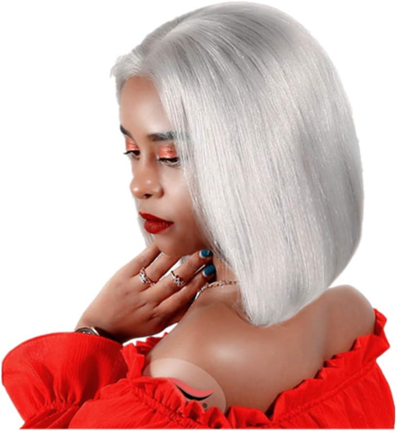 bob 假发真人*肩长 180% *预拔漂白结假发 14英寸