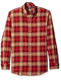 ARROW 男式长袖格子法兰绒衬衫 Sundried Tomato Large