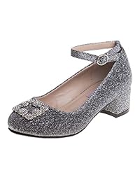 Nanette Lepore 女童闪光网眼连衣裙阔跟鞋带水钻扣（小童/大童）