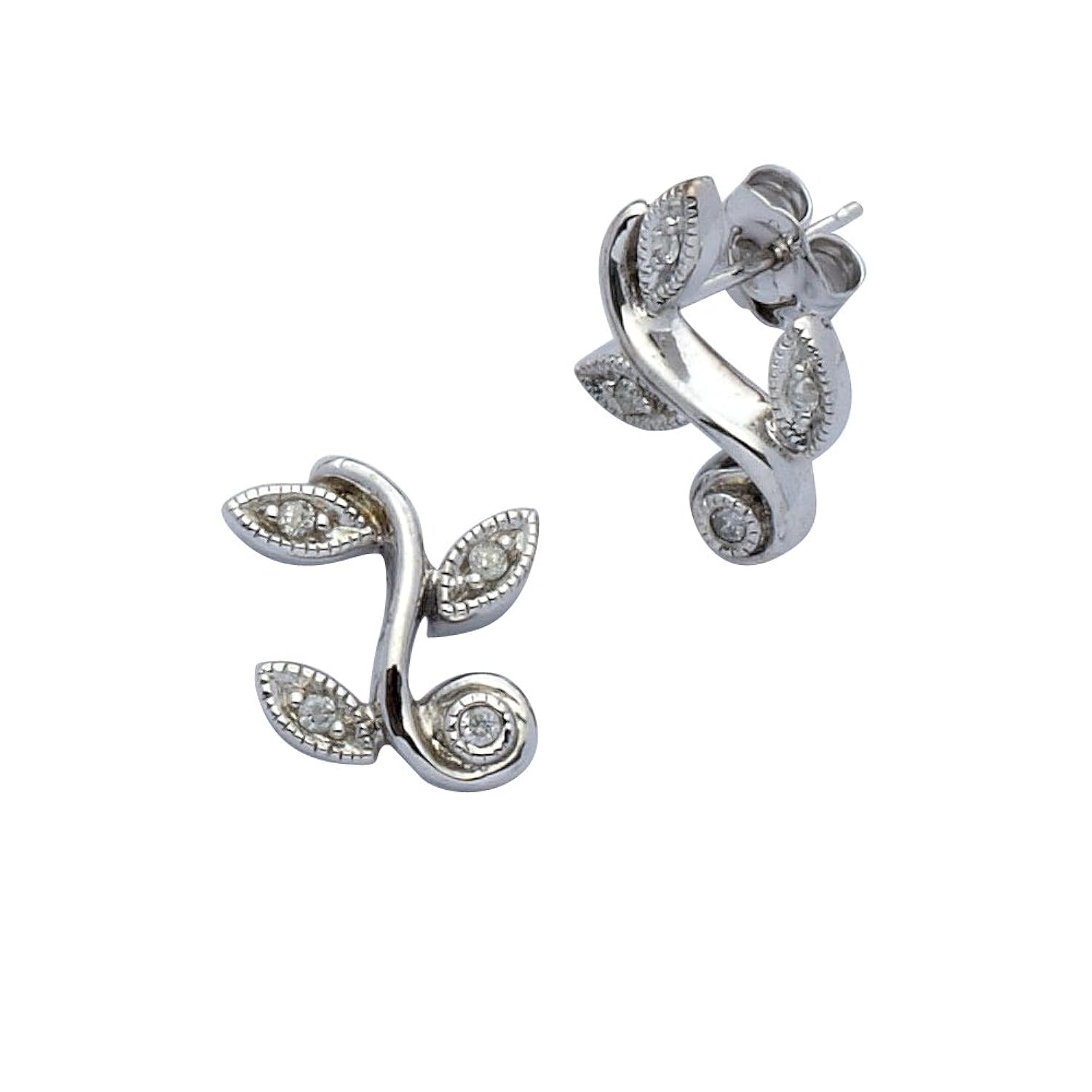 adara 9克拉白金 dimond 槽镶耳环