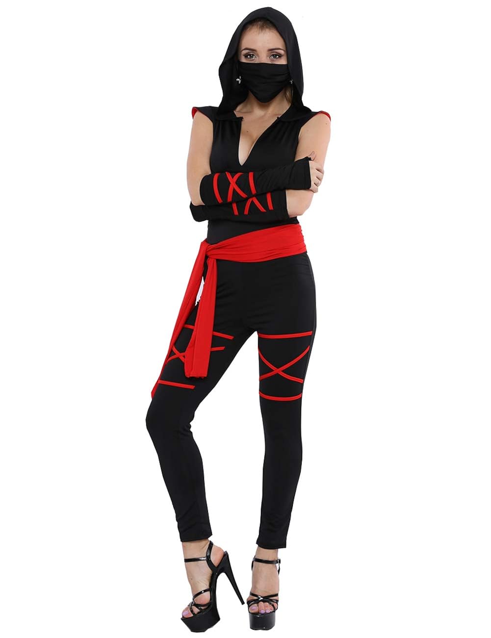 colorful house 女士忍者服装,黑暗刺客服 5 件套