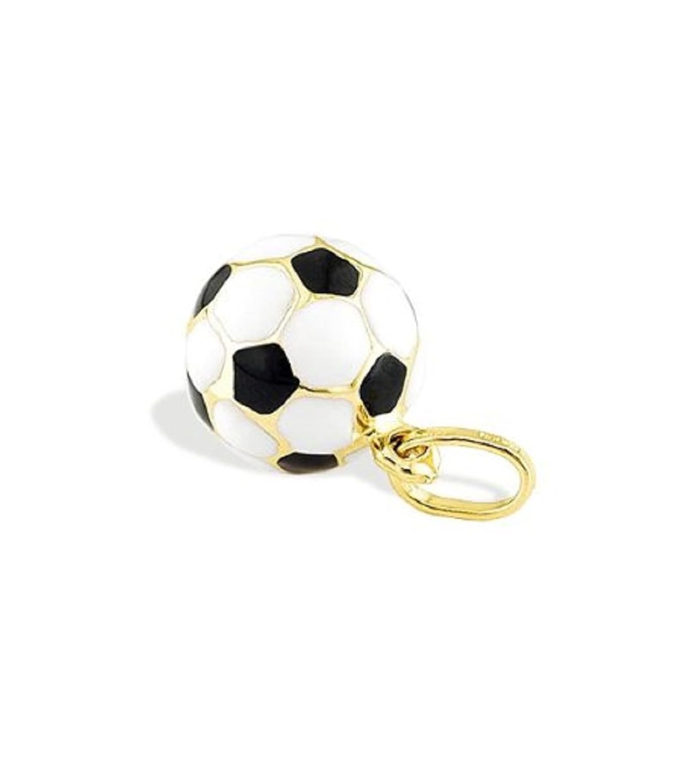 14k 黄金足球黑色白色 sports 吊坠