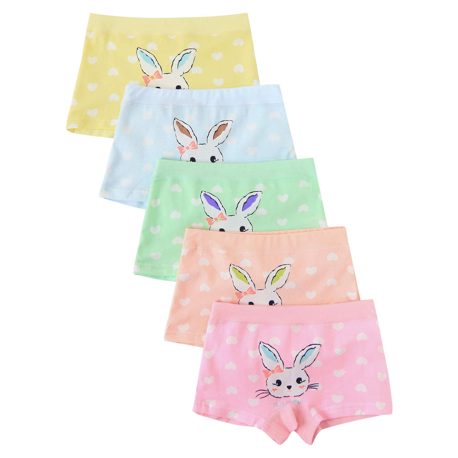 allmeingeld 女童兔子内裤 平角内裤 5 条装 适合 1-13 岁