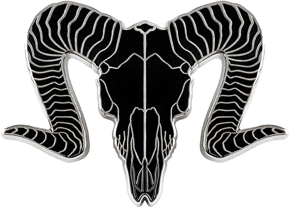 pinsanity 山羊骷髅珐琅翻领别针