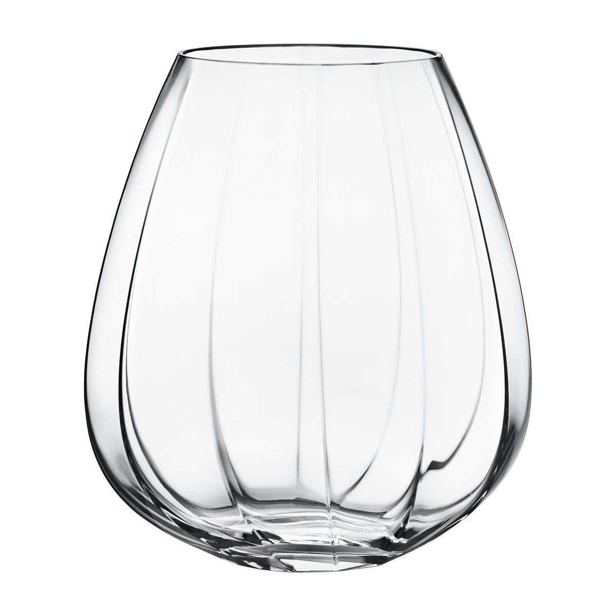 georg jensen facet glass vase, large clear glass h: 288 mm w