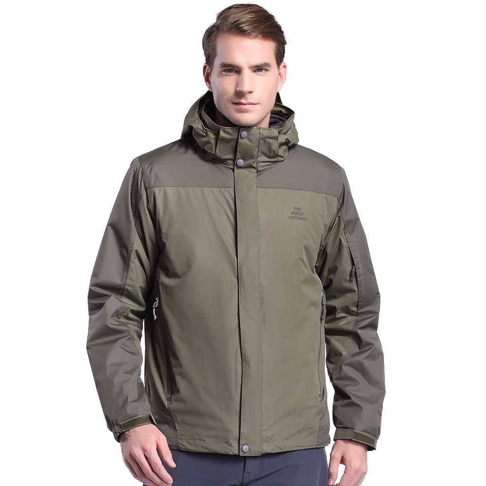 thefirstoutdoor 冲锋衣男款三合一两件套长毛绒内胆