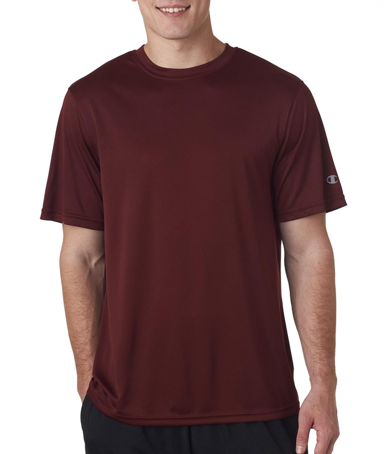 champion mens double dry interlock t-shirt, maroon, large 【cha