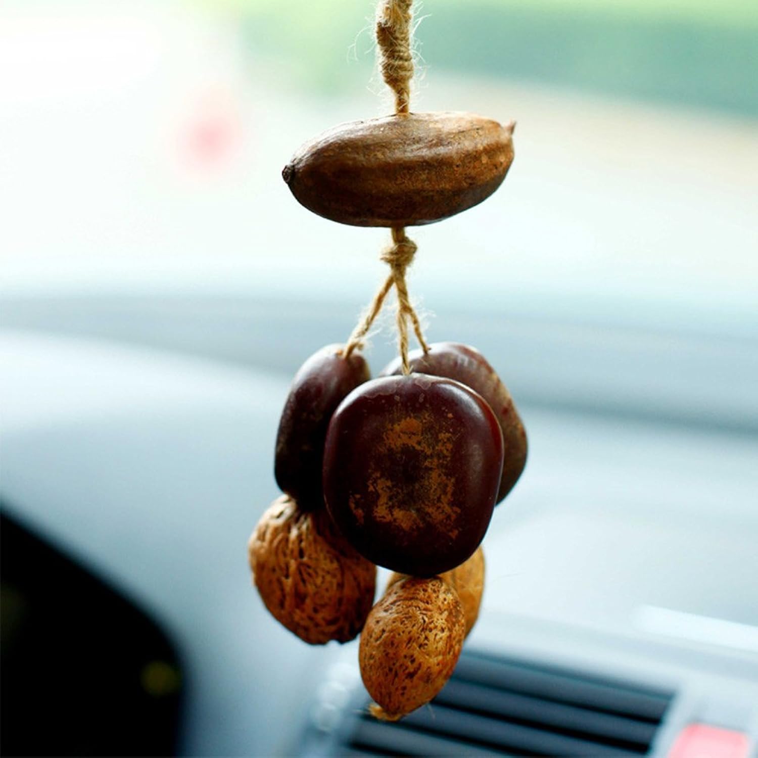 novaren 喏哇人 汽车挂件天赐纯天然干果车内装饰平安来汽车挂饰