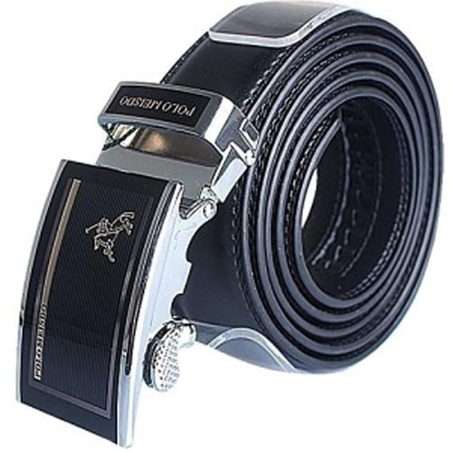 polomeisdo 英国保罗 黑色 真皮皮带 牛皮自动扣腰带zy1732a