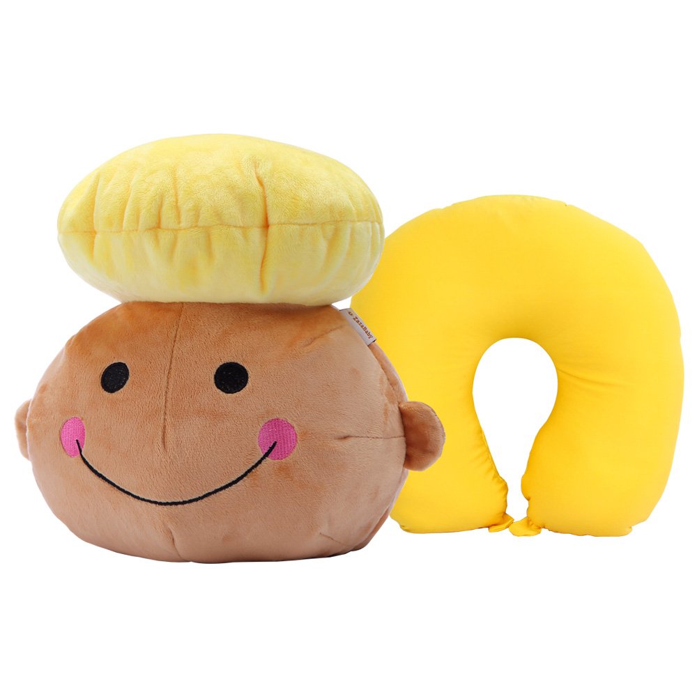 英国zazababy 卡通两用变形u型枕 【短毛绒面料,u型