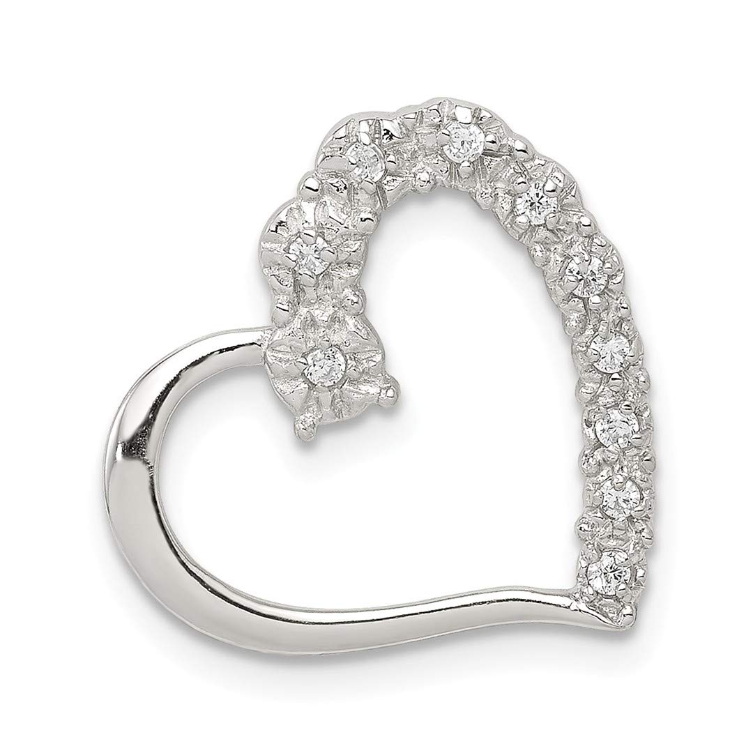 ice carats 925 sterling silver cubic zirconia cz heart pendant