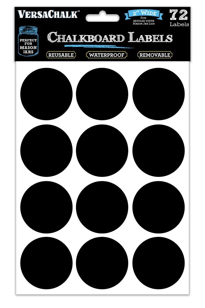 标签适合加农,梅森或香料罐 - 液体粉笔的*佳粉笔板贴纸 黑色 round