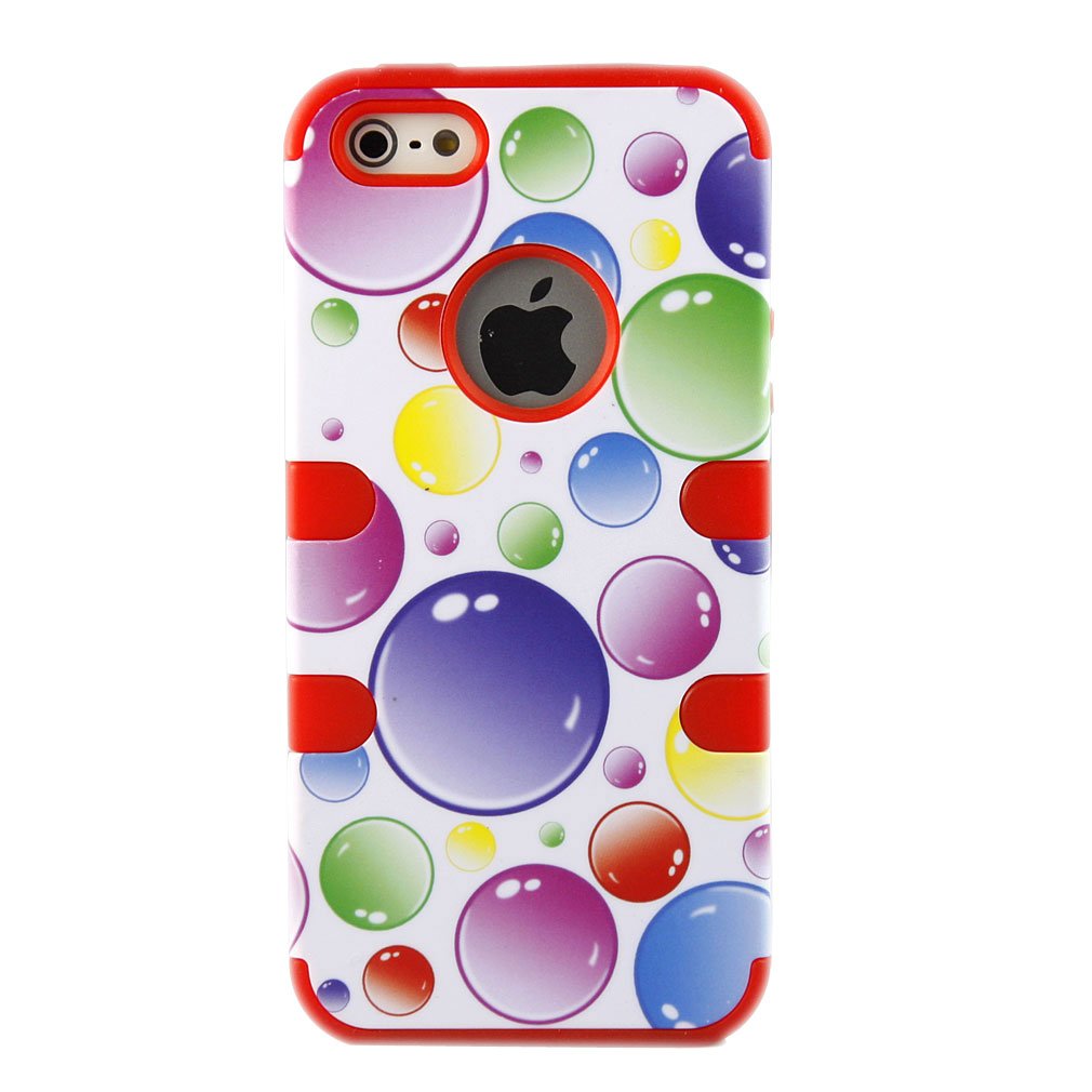 ivencase 爱文卡仕 苹果 iphone 5 5g 手机壳 手机套 彩虹 泡泡 3合1