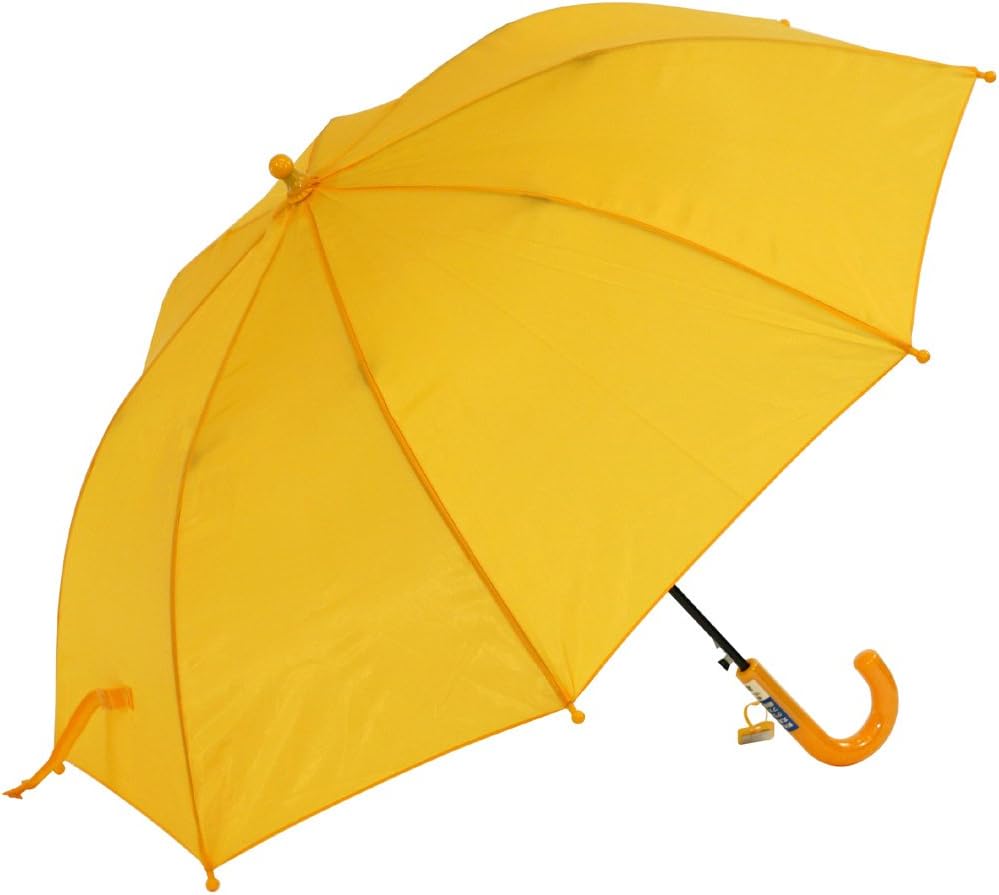 attain 小学生用长柄雨伞 弹出式雨伞 使用玻璃纤维伞骨 黄 亲骨:50cm