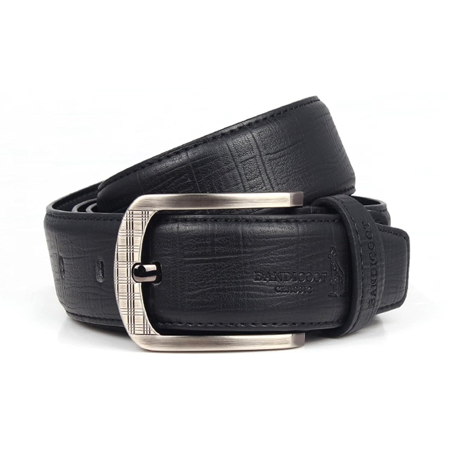 bandicoot 时尚风格袋鼠 新款男士针扣皮带 韩版男士黑色腰带 wz0123