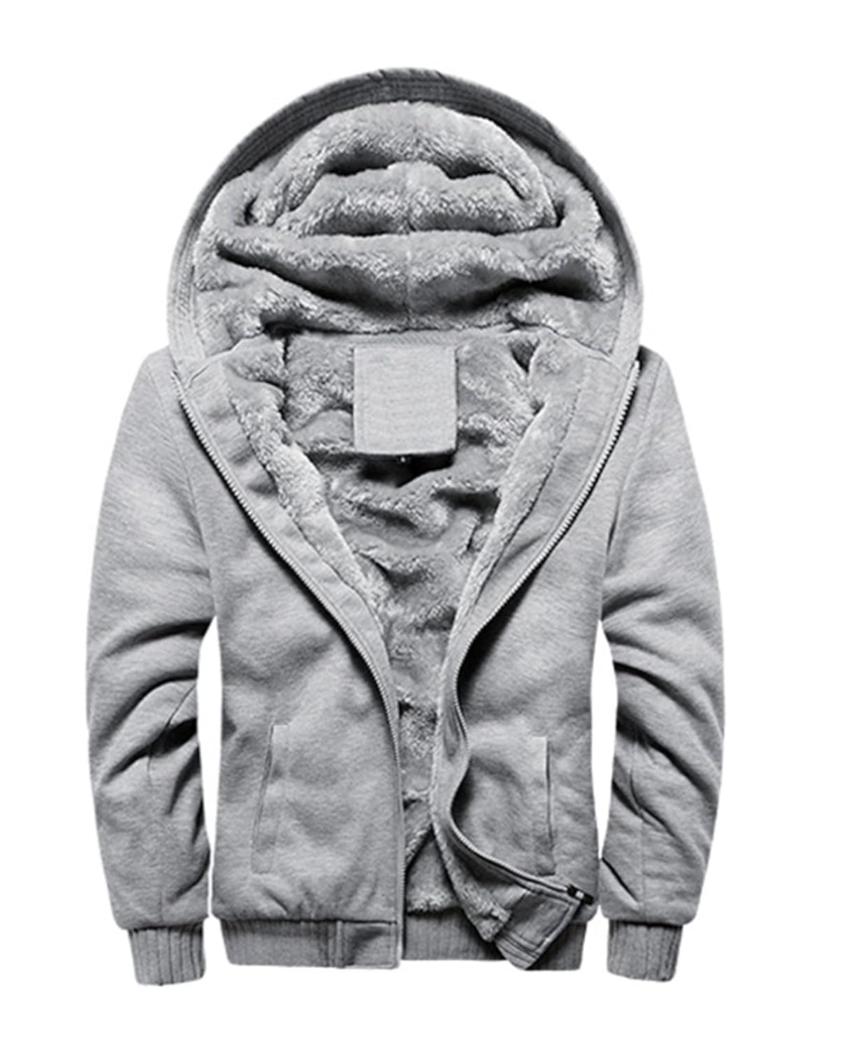 hiwil womens solid hooded hoodies thick wool l