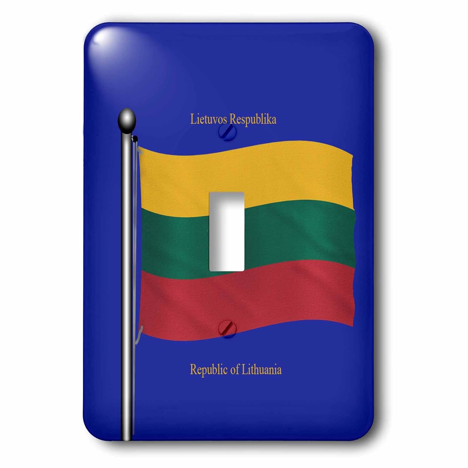 3drose lsp_63174_1 国旗蓝色背景立陶宛共和国带英语和立陶宛语单
