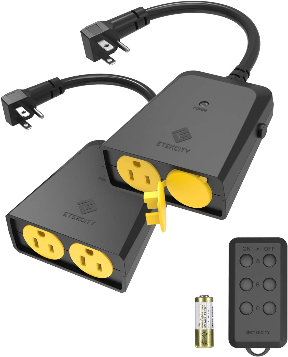 etekcity 无线户外遥控插座,防风雨,150英尺(约5米)范围电灯开关,4