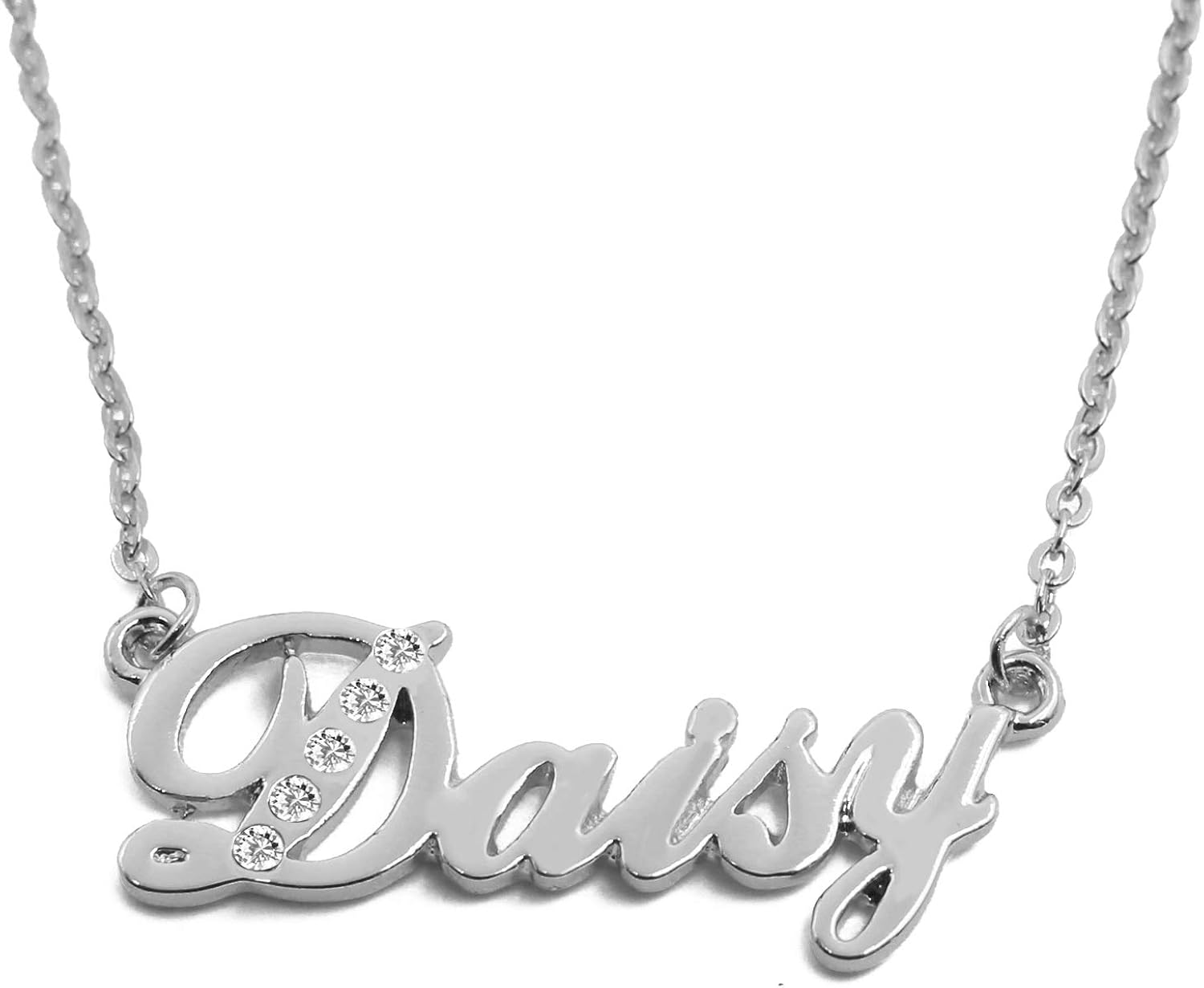 名字项链"daisy"18k 白金镀金