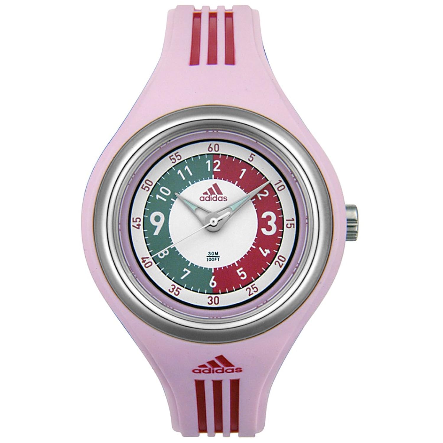 adidas 儿童 adk1880 runaround 系列 street play 粉红色聚氨酯手表