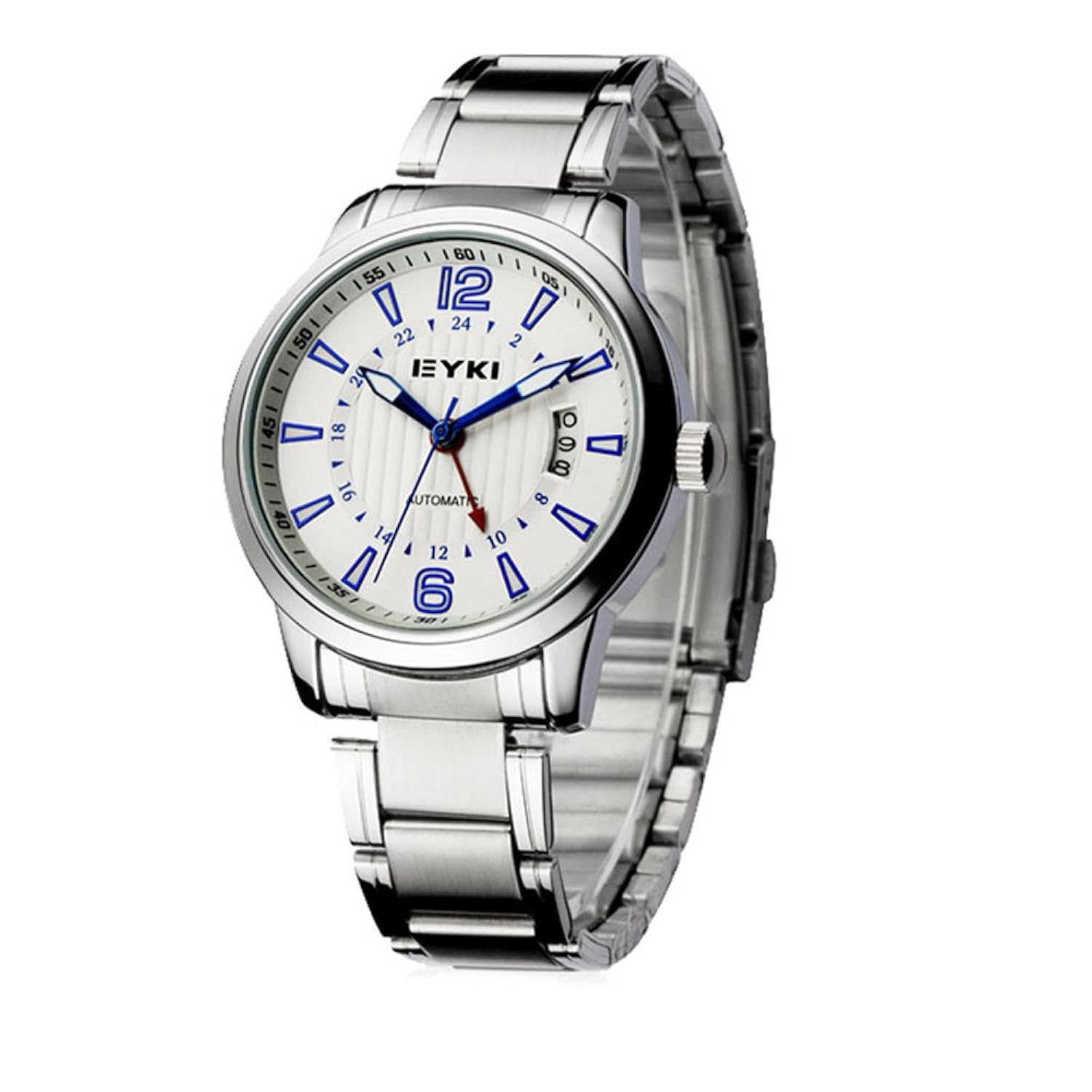 eyki 艾奇 男士手表 日历 全自动机械表 时尚休闲男表 8538 白色