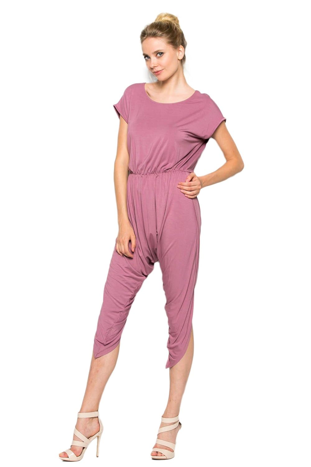 annabelle 女式舒适短袖哈伦连身衣橄榄色军装大号 j8001 j8001_red