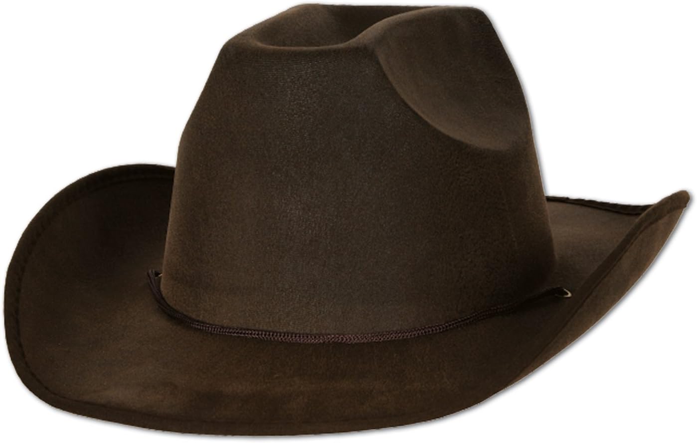 beistle 60744人造棕色皮革西部牛仔帽,每包6