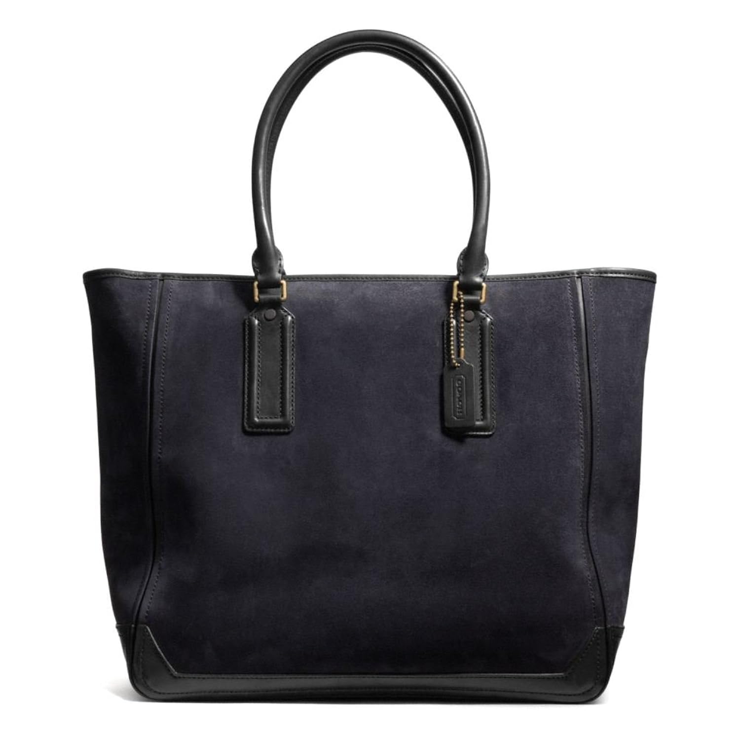 coach 男式 bleecker 麂皮绒皮革旅行手提包旅行包71100*蓝黑色