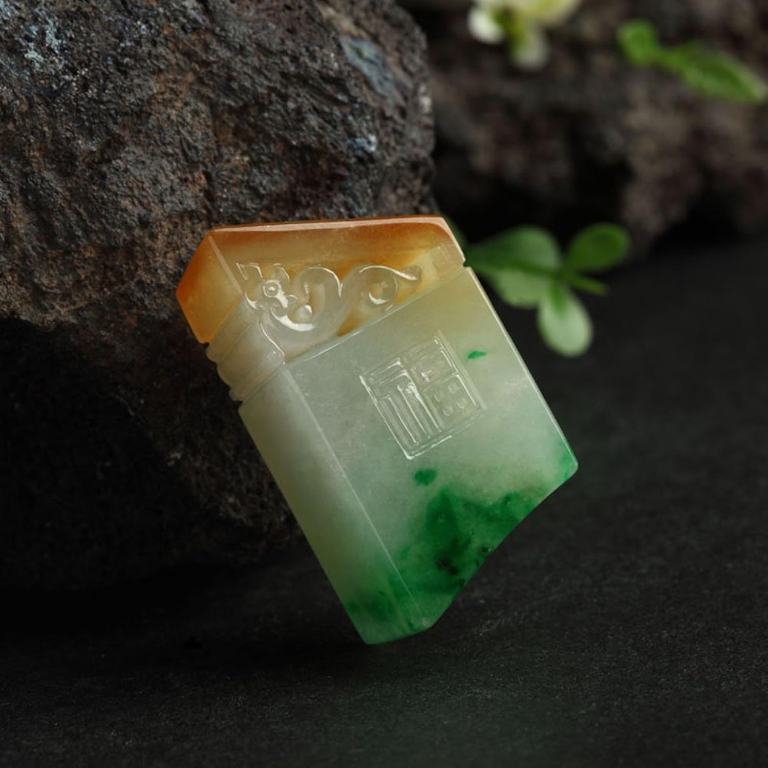 翡翠物语 天然a货翡翠 冰种福寿禄 翡翠挂件印章