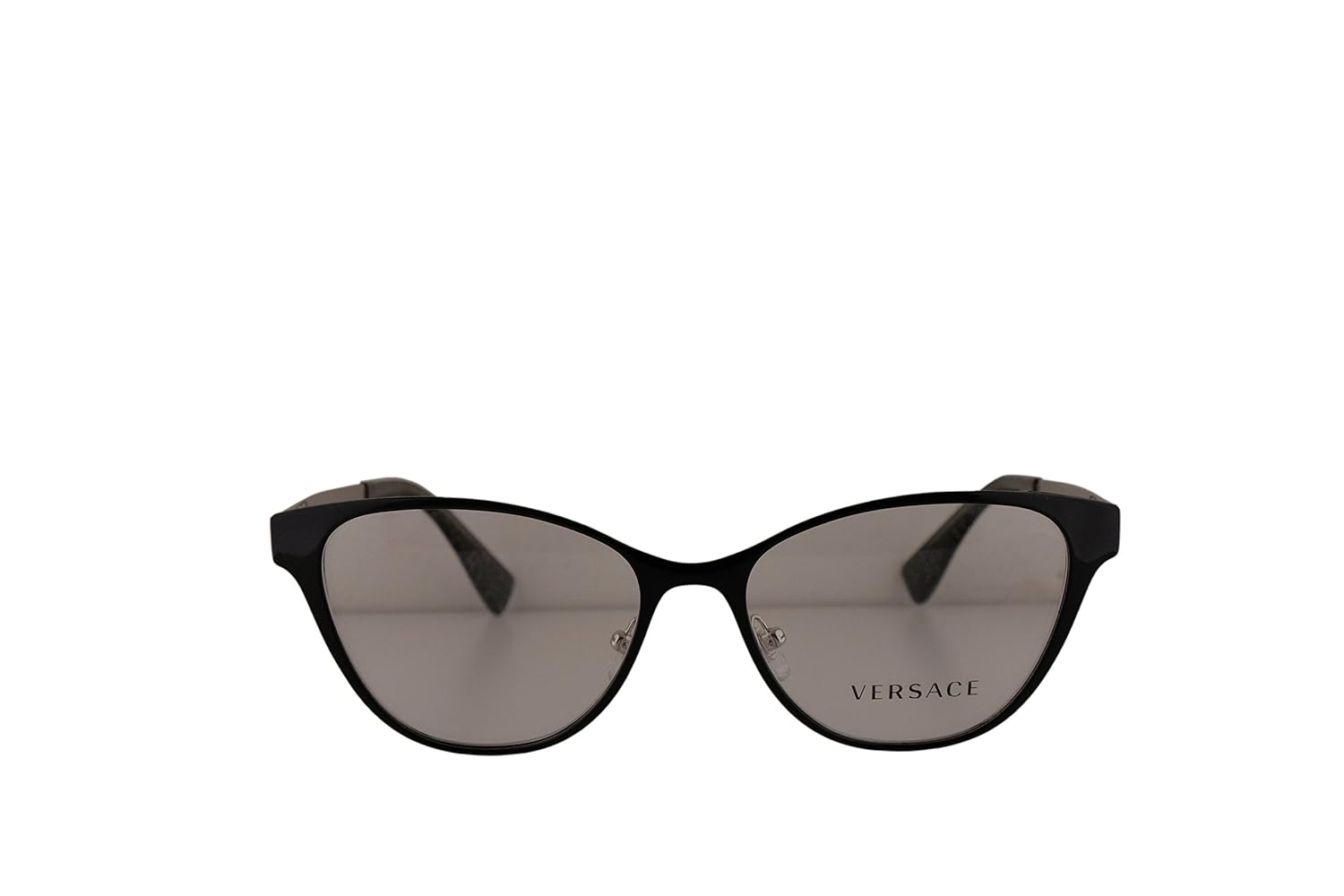 versace ve1245 眼镜 53-16-140 黑色银色闪光带演示透明镜片 1343 ve