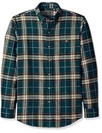 ARROW 男式长袖格子法兰绒衬衫 Deep Teal X-Large